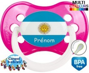 Drapeau argentine + prénom: Sucette Anatomique-su7.fr