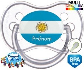 Drapeau argentine + prénom: Sucette Anatomique-su7.fr