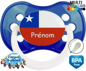 Drapeau chili + prénom: Sucette Anatomique-su7.fr