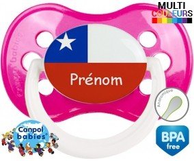 Drapeau chili + prénom: Sucette Anatomique-su7.fr