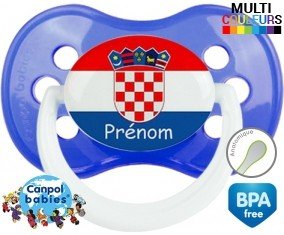 Drapeau croatie + prénom : Tétine Anatomique personnalisée