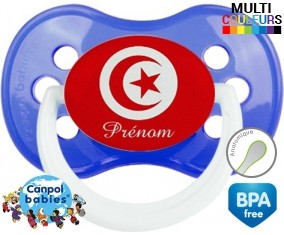Drapeau tunisie + prénom : Sucette Anatomique personnalisée
