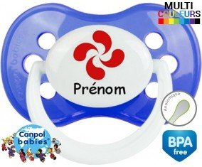 Croix basque + prénom : Sucette Anatomique personnalisée