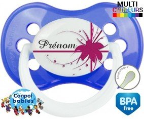 Fleur rose + prénom: Sucette Anatomique-su7.fr
