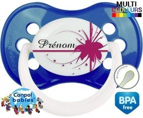 Fleur rose + prénom: Sucette Anatomique-su7.fr