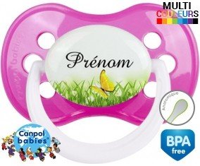 Papillon vert + prénom: Sucette Anatomique-su7.fr