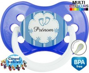 Tetine Pied de bebe + prénom embout Anatomique personnalisée