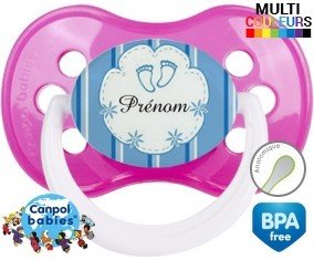 Pied de bebe + prénom: Sucette Anatomique-su7.fr