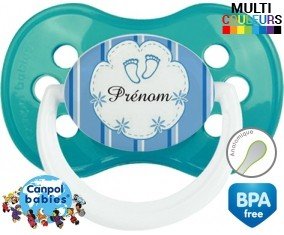 Pied de bebe + prénom: Sucette Anatomique-su7.fr