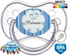 Pied de bebe + prénom: Sucette Anatomique-su7.fr