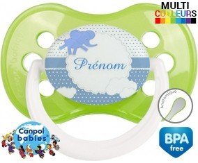 Elephant bleu + prénom: Sucette Anatomique-su7.fr