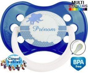 Elephant bleu + prénom: Sucette Anatomique-su7.fr