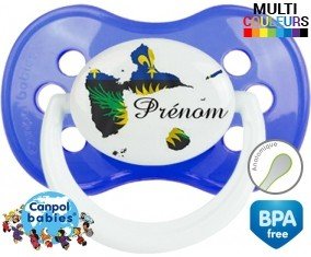 Tetine Guadeloupe + prénom embout Anatomique personnalisée