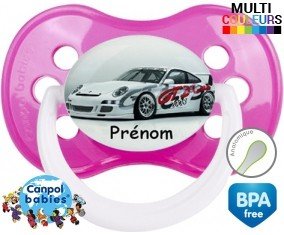 Voiture de course + prénom: Sucette Anatomique-su7.fr