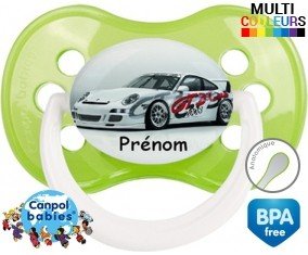 Voiture de course + prénom: Sucette Anatomique-su7.fr