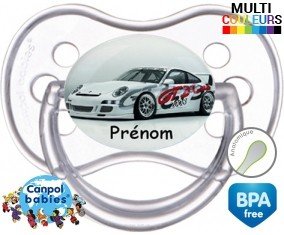 Voiture de course + prénom: Sucette Anatomique-su7.fr