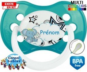 Eléphant style3 + prénom: Sucette Anatomique-su7.fr