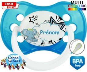 Eléphant style3 + prénom: Sucette Anatomique-su7.fr