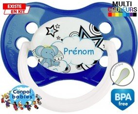 Eléphant style3 + prénom: Sucette Anatomique-su7.fr