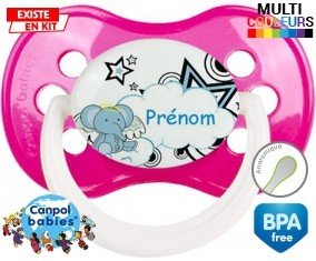 Eléphant style3 + prénom: Sucette Anatomique-su7.fr