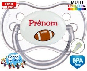 Ballon rugby style1 + prénom: Sucette Anatomique-su7.fr