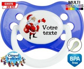 Père noël et sac + prénom : Tétine Anatomique personnalisée