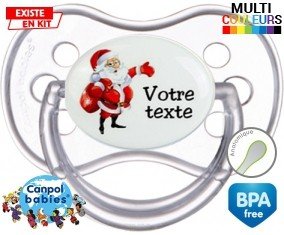 Père noël et sac + prénom: Sucette Anatomique-su7.fr