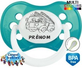 Camion pompier + prénom: Sucette Anatomique-su7.fr