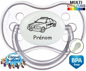 Voiture police + prénom: Sucette Anatomique-su7.fr