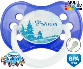 Sapin bleu + prénom: Sucette Anatomique-su7.fr