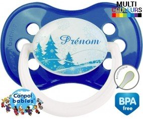 Sapin bleu + prénom: Sucette Anatomique-su7.fr