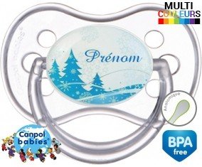 Sapin bleu + prénom: Sucette Anatomique-su7.fr