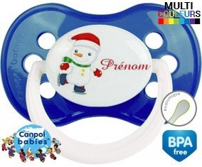 Bonhomme de neige patin glace + prénom: Sucette Anatomique-su7.fr