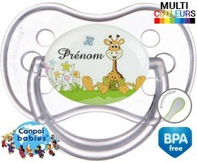 Girafe style2 + prénom: Sucette Anatomique-su7.fr