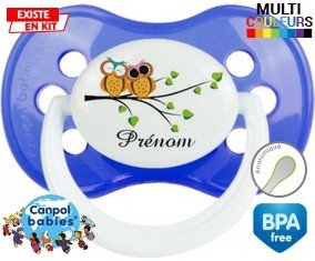 Hibou style2 + prénom : Sucette Anatomique personnalisée