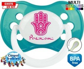 Main de fatma rose + prénom: Sucette Anatomique-su7.fr