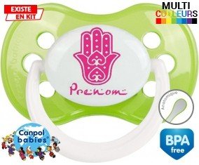 Main de fatma rose + prénom: Sucette Anatomique-su7.fr