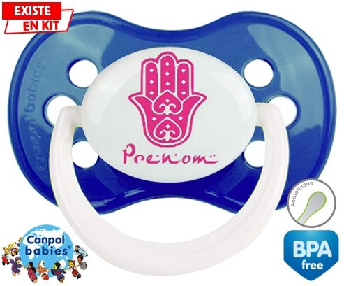 Main de fatma rose + prénom: Sucette Anatomique-su7.fr