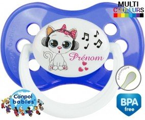 Musique et chat + prénom : Sucette Anatomique personnalisée