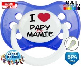 Tetine I love papy et mamie embout Anatomique personnalisée