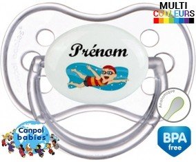 Natation + prénom: Sucette Anatomique-su7.fr
