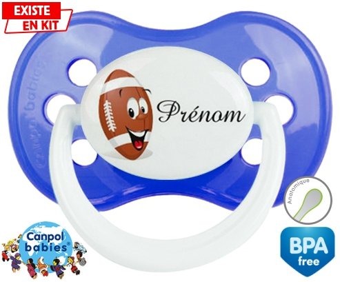 Rugby ballon + prénom: Sucette Anatomique-su7.fr