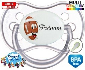 Rugby ballon + prénom: Sucette Anatomique-su7.fr
