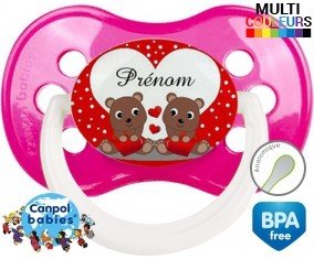 Petit ours et cœur + prénom: Sucette Anatomique-su7.fr
