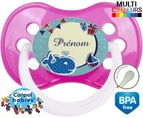 Baleine + prénom: Sucette Anatomique-su7.fr