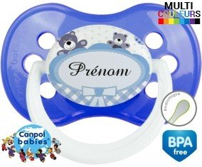 Tetine Oursons + prénom embout Anatomique personnalisée