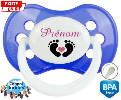 Pied cœur (fille) + prénom: Sucette Anatomique-su7.fr