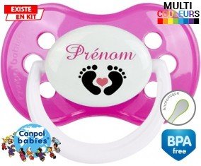 Pied cœur (fille) + prénom : Sucette Anatomique