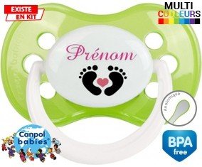 Pied cœur (fille) + prénom: Sucette Anatomique-su7.fr