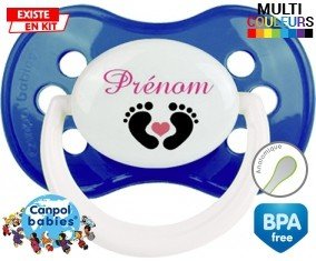 Pied cœur (fille) + prénom: Sucette Anatomique-su7.fr